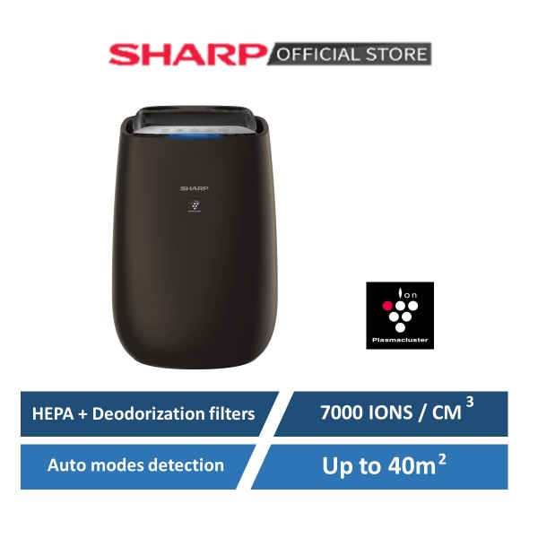 Sharp Plasmacluster Air Purifier coverage up to 40msq FP-J50E-H | Auto sensors modes | Wifi COnnectivity | Air quality color indicator | 7000 ions /cm3 Singapore