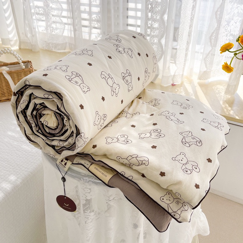 Chăn cotton đũi xơ đậu lành hàn quốc kích thước 2mx2m3 nhập khẩu loại 1