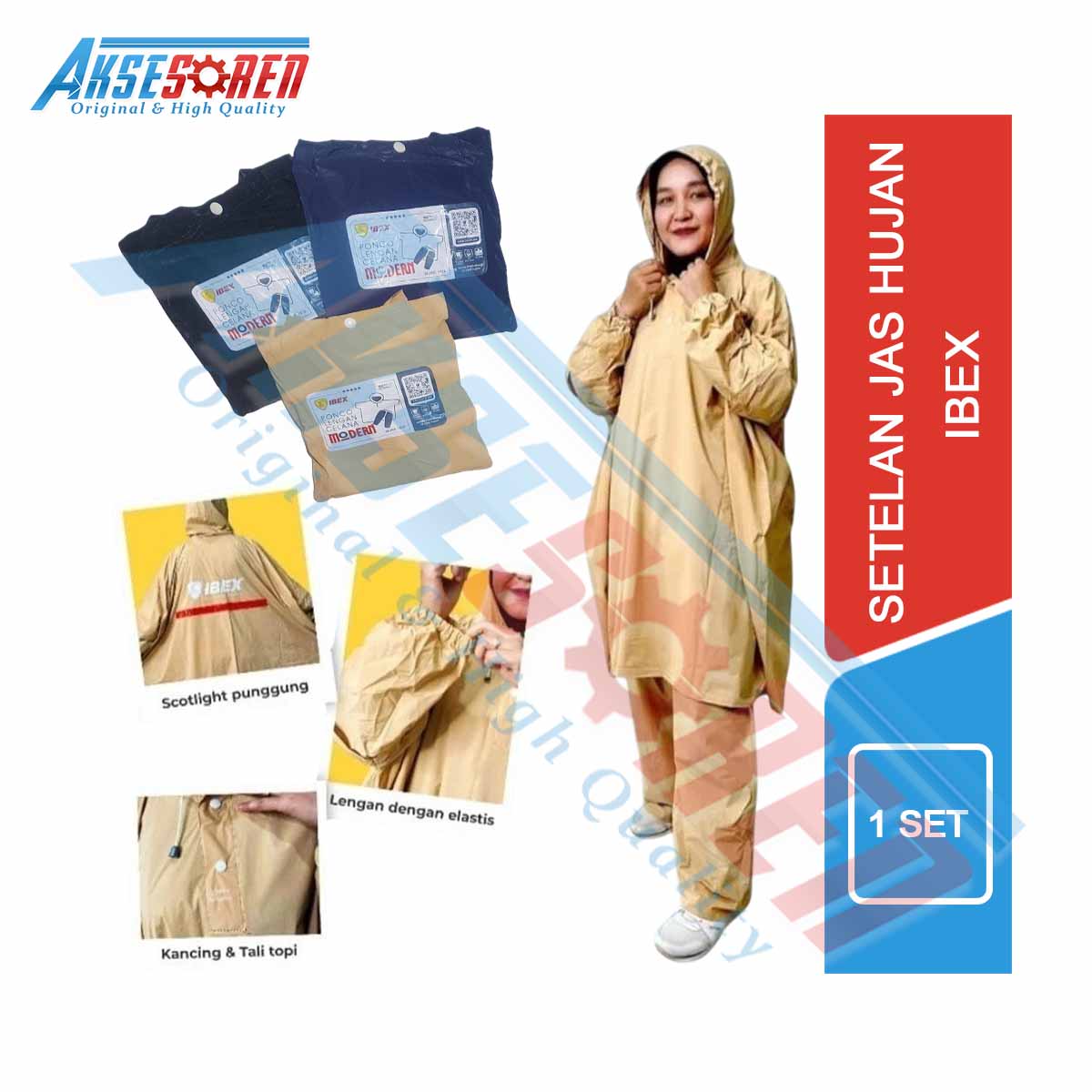 Aksesoren Jas Hujan Setelan [Pria/Wanita] / Pelindung Hujan Besar / Ponco Pakaian Dewasa Set Jaket Celana Motor Anti Air [All Size] Harga 56,900 rupiah*Gratis Ongkir