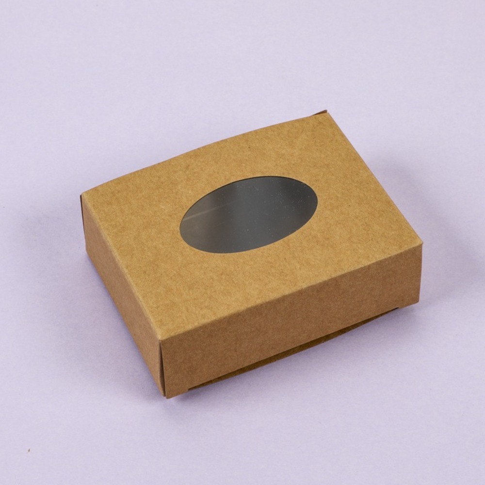 INVADER 10/20Pcs Square Gift Box with Clear Window Mini Cookies Candy Packaging Box Kraft Paper Handmade Soap Wrapping Box Wedding Birthday Party Supplies