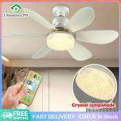 Modern Mini Ceiling Fan with LED Light and Remote Control