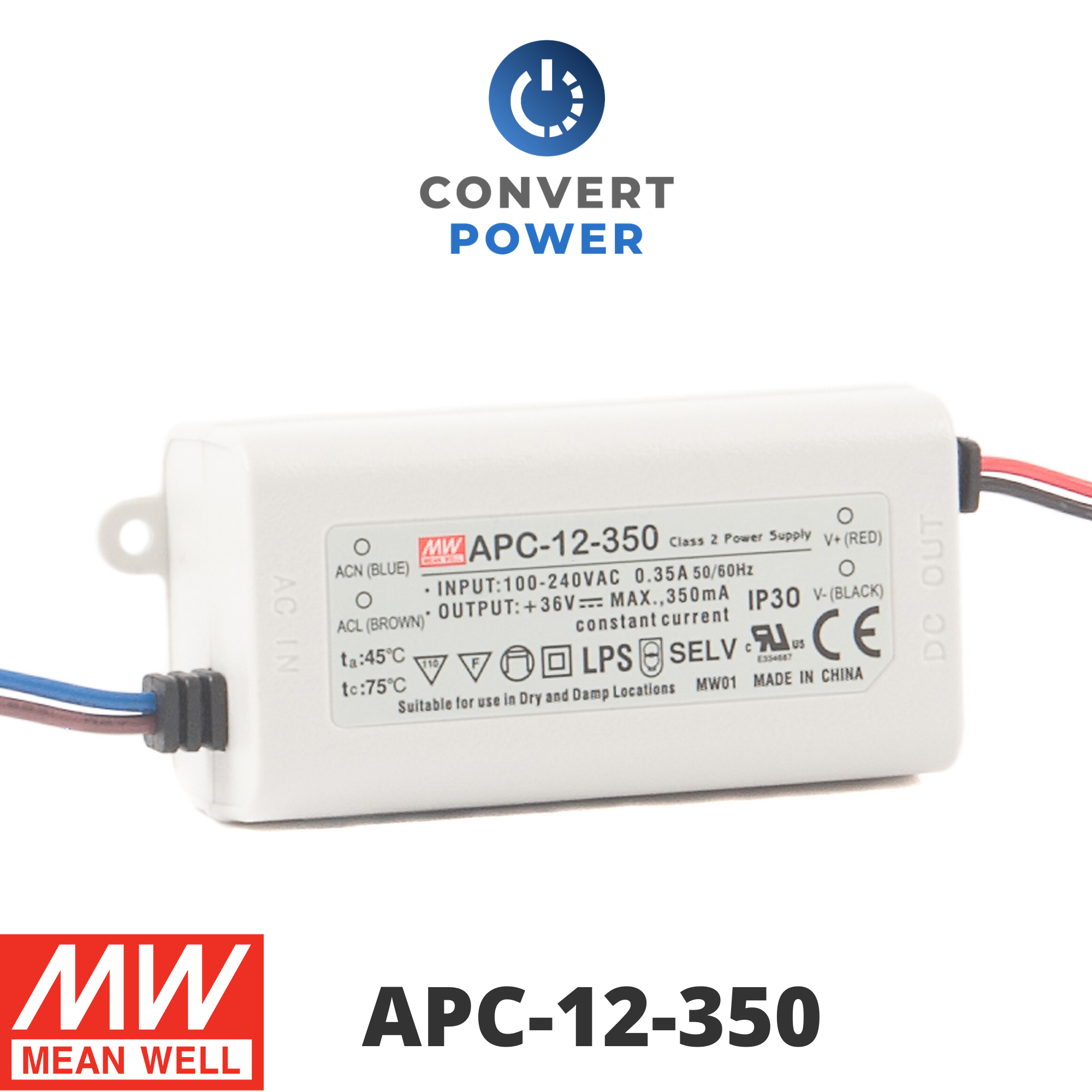 LED power supply 35W 11-33V 1050mA ; MeanWell APC-35-1050 ; Constant current