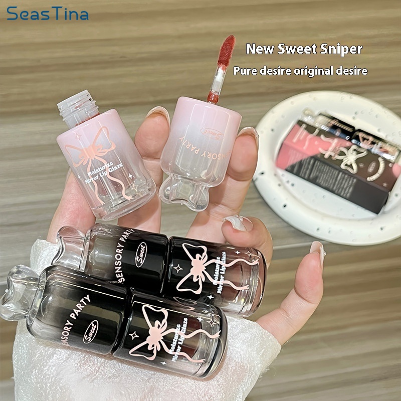 Seastina  son bóng môi gương dưỡng ẩm tự nhiên ba chiều màu môi không dễ Mặt kính cảm ứng nước dưỡng ẩm dễ tô màu đèn nước son bóng