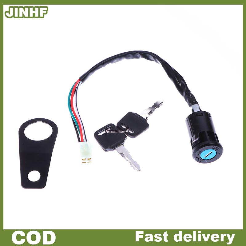 JINHF 1 bộ phụ kiện tự làm phổ quát xe máy bắt đầu khóa công tắc đánh lửa với giá đỡ cho hầu hết 50cc 70cc 90CC 110cc 150cc