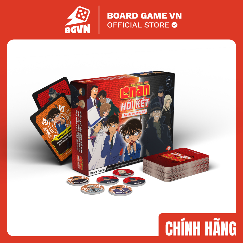 Bộ trò chơi Thám tử lừng danh Conan - Hồi Kết - kèm bộ Hồ sơ 25 nhân vật cực chất - Board Game VN