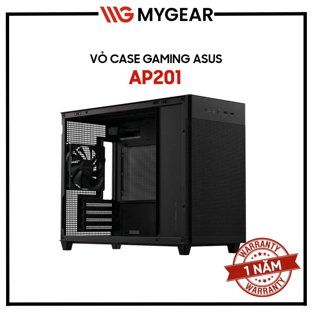 Vỏ Case ASUS Prime AP201 Tempered Glass / AP202 Tempered Glass MicroATX Case (Trắng/Đen) - Hàng new