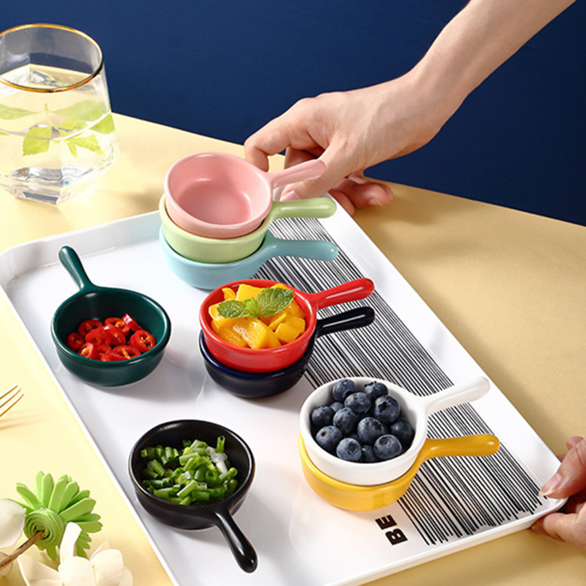 Gốm Mini đĩa nước sốt Ngâm đĩa đựng nước sốt Gia Vị Tấm dầu giấm Món Ăn lẩu Ngâm Nước Sốt đĩa đựng giấm đĩa nhỏ Với Xử Lý
