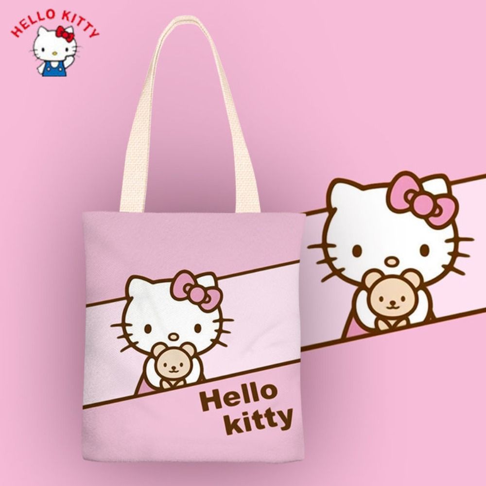 NIAOJIU Mèo kate Túi Vải Hello Kitty Hoạt hình Di động Túi tote Túi mua sắm Sức chứa lớn Túi xách đựng đồ Phụ nữ - 5