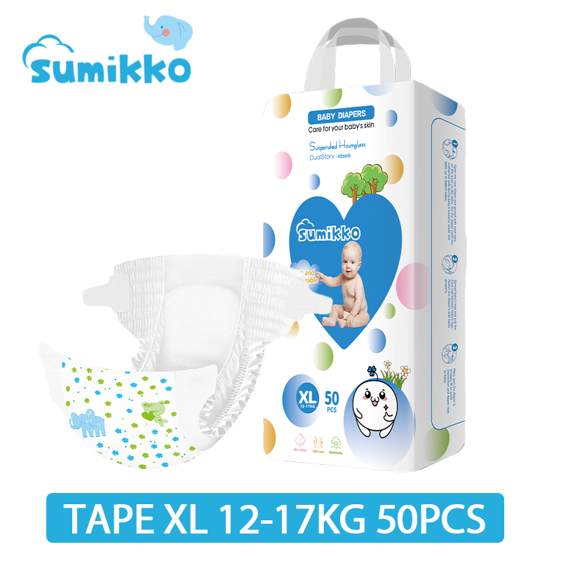 .. Sumikko 50 PCS diaper for Baby Unisex Ultra thin and dry Breathable diapers Pull-up Pants .