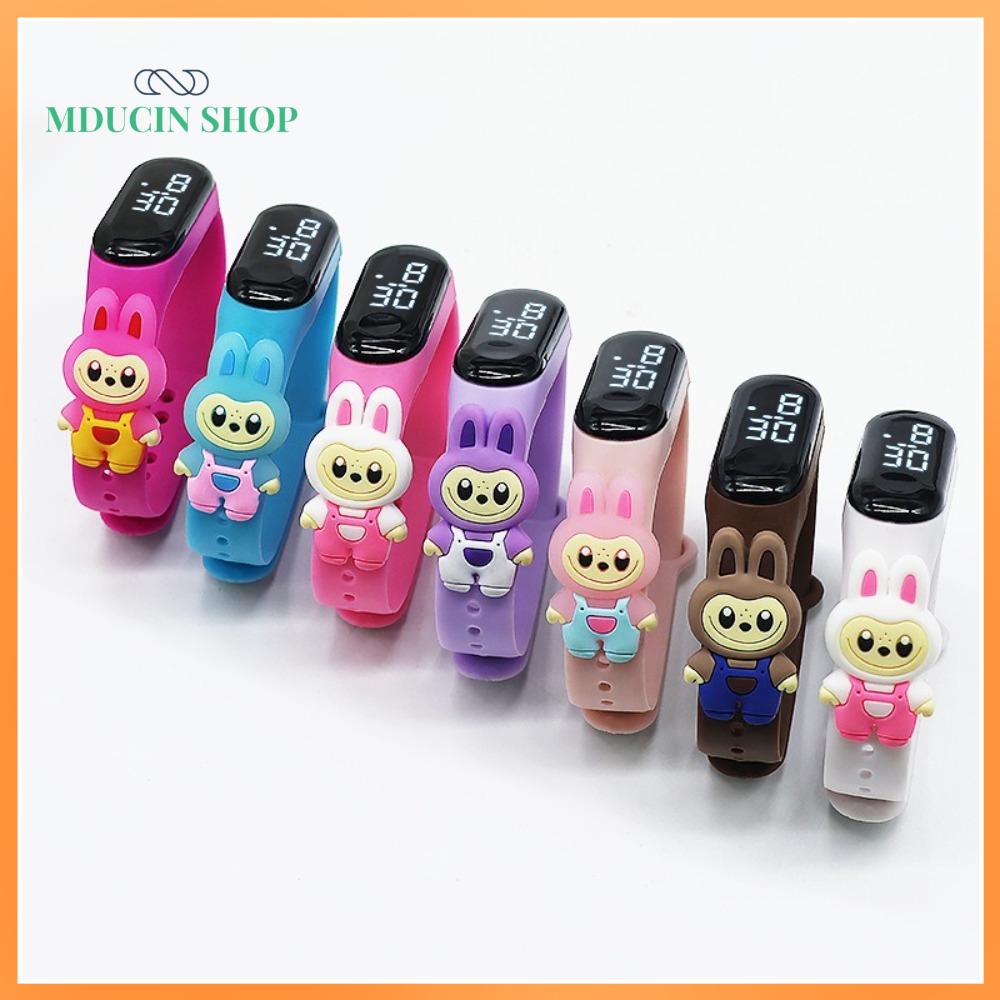 MDUCIN SHOP Labubu 3D Đồng hồ trẻ em Hoạt hình LED Dây đeo cổ tay trẻ em Dễ thương Không thấm nước Đồng hồ sinh viên Dành cho bé trai bé gái