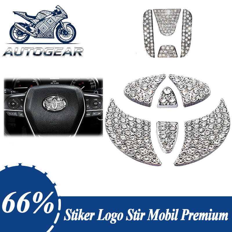 -AUTOGEAR- Stiker Emblem Logo Stir Mobil Berlian Mewah, Mudah Pasang, Cocok Untuk Semua Mobil,[COD] Harga 20,150 rupiah*Gratis Ongkir
