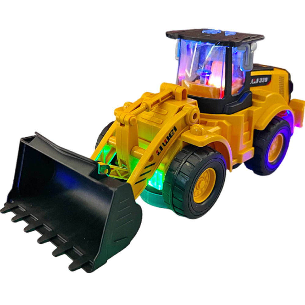 POXIA Âm nhạc đầy màu sắc Đồ chơi máy xúc điện Hiệu ứng ánh sáng Bánh xe đa năng Đồ chơi xe kỹ sư Đồ chơi xe cộ Quà tặng cho trẻ em Đồ chơi xe bulldozer Quà tặng cho bé trai - 2