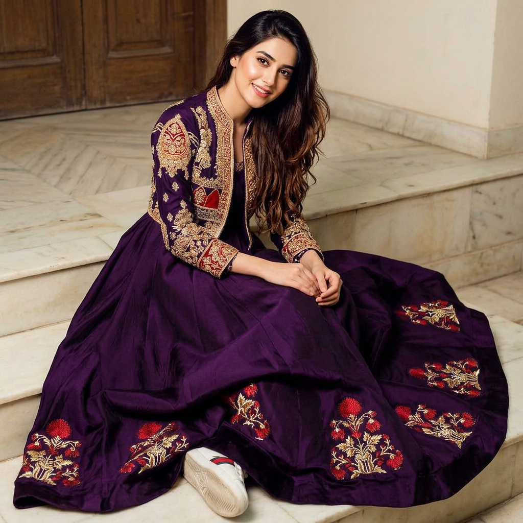 Party Wear/Wedding Collection For Women Embroidered Koti and Frock