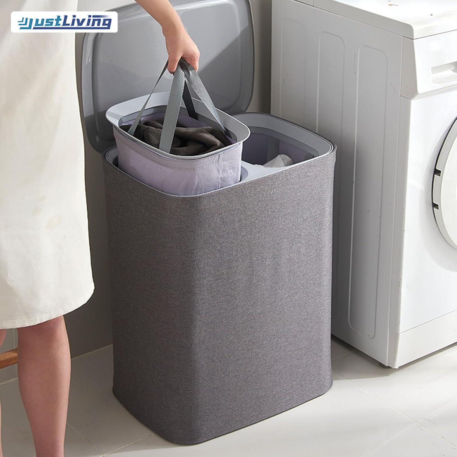 35L/50L/90L đôi Rổ đựng đồ giặt 2 phân vùng túi giặt với xử lý cao Rổ đựng đồ giặt với chân thích hợp cho quần áo bẩn, tầng thường vụ đựng quần áo lưu trữ bin cho giặt ủi phòng phòng ngủ phòng tắm