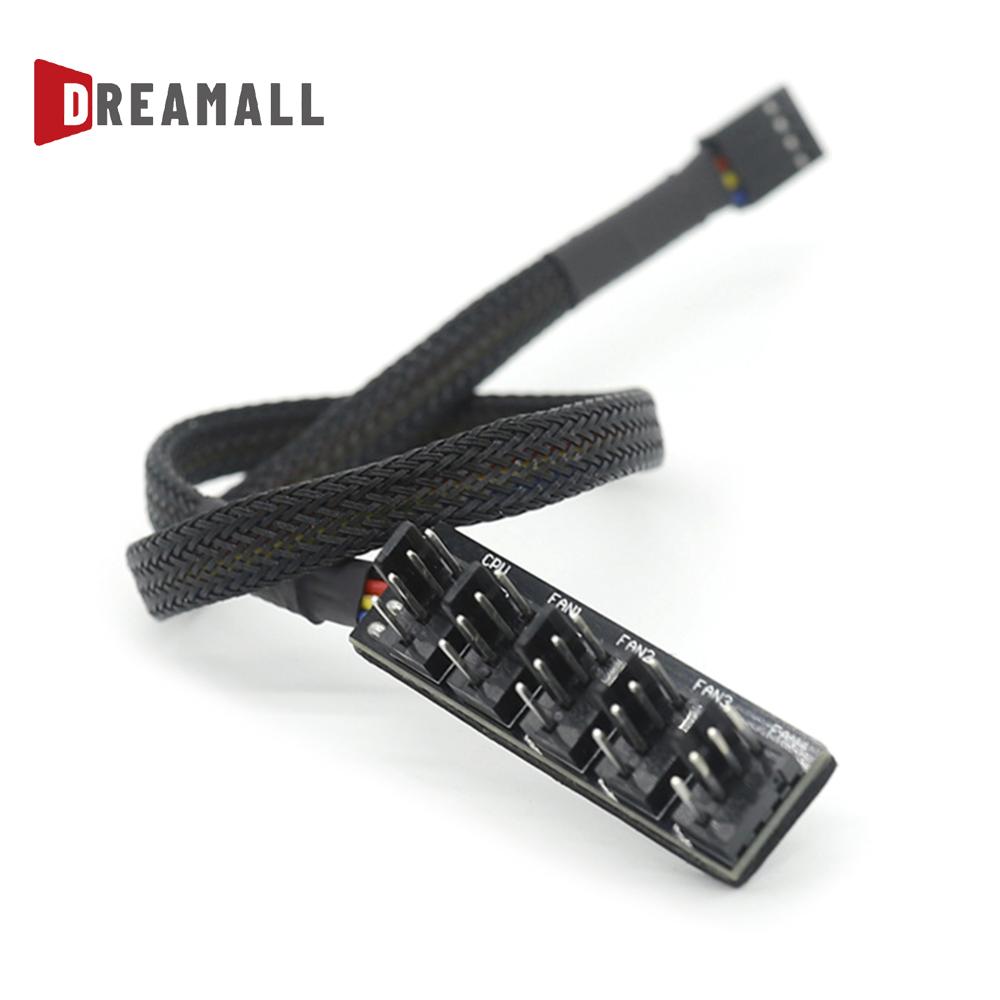 【Dreamall】 1 đến 5 4-pin CPU PWM Quạt làm mát PC trường hợp quạt tản nhiệt Tay Điện Bộ chia cáp