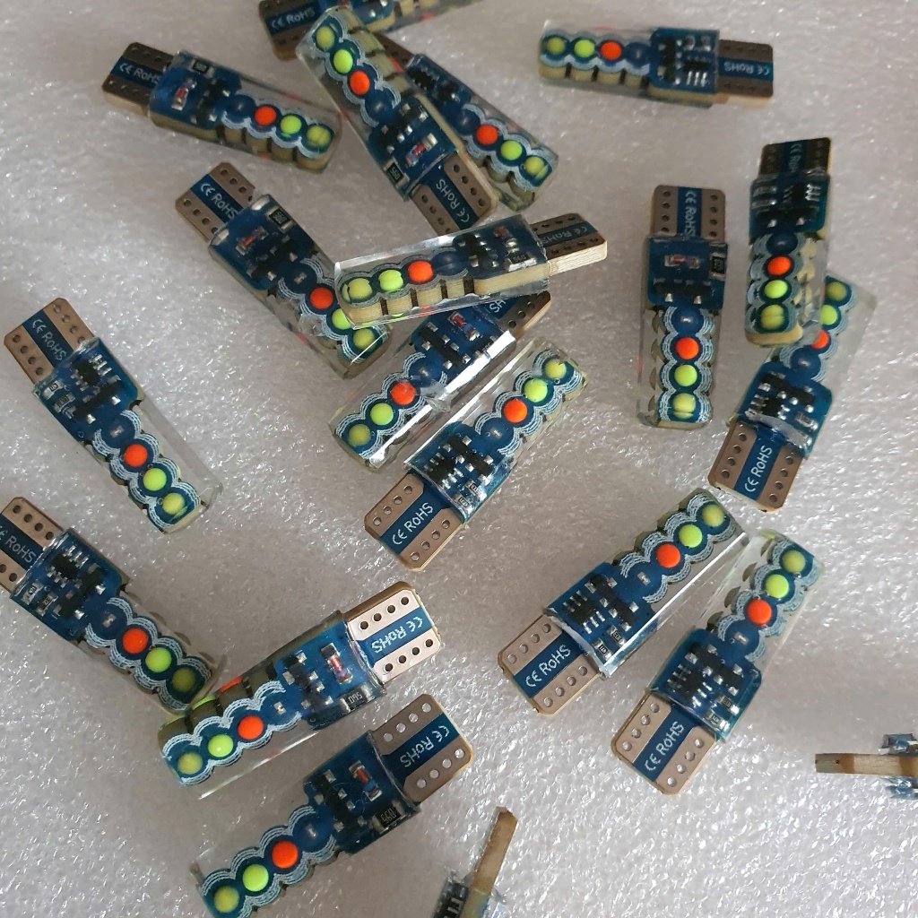  Bóng đèn xi nhan demi ô tô xe máy led ghim T10 T15 nháy chạy đổi màu 12V 24V hàng xịn 