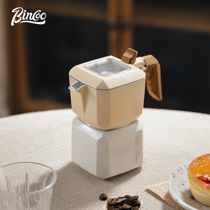 Bincoo Mocha Pot Dual Valve Household Small Italian Espresso Coffee Liquid Ingredients Outdoor Coffee Pot ราคา 1,482 บาท*ส่งฟรี