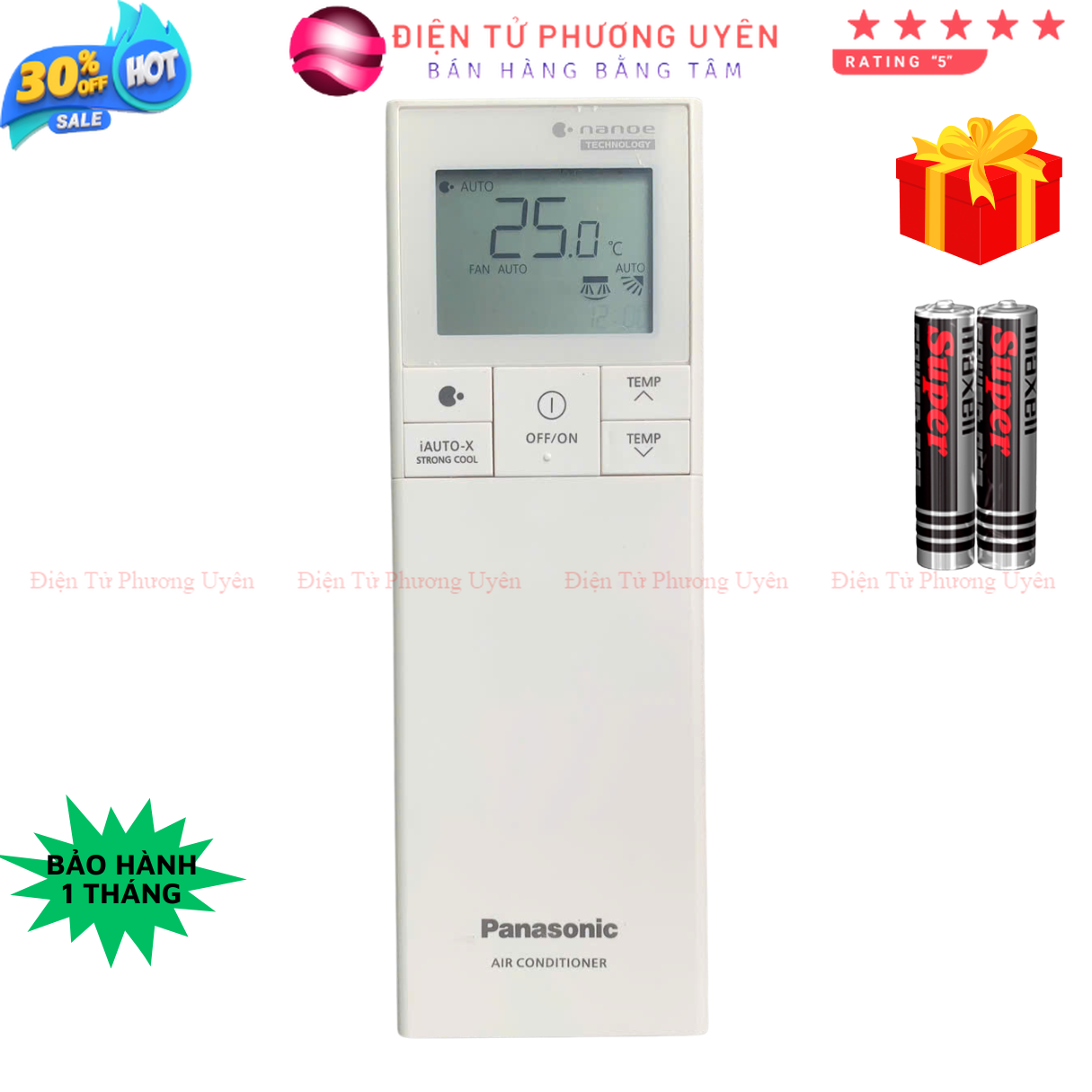 Điều khiển điều hòa Panasonic Mã 19 remote máy lạnh Panasonic - Tặng kèm pin - Điện Tử Phương Uyên