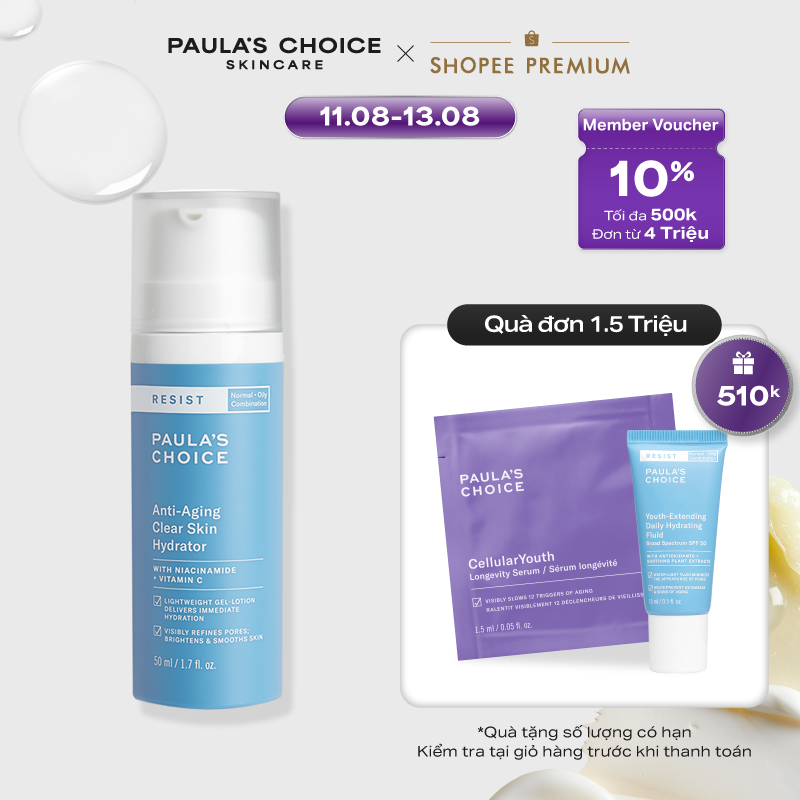 Kem dưỡng ẩm làm sáng da và chống lão hóa Paula’s Choice Resit Anti-Aging Clear Skin Hydrator 50ml 7691