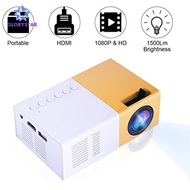Máy chiếu LED Mini Mini máy chiếu cho rạp chiếu phim tại gia Máy chiếu LED di động HD 1080P Máy nghe nhạc đa phương tiện