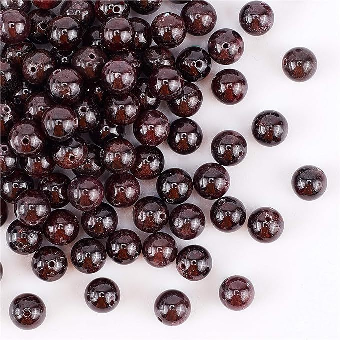 Hạt đá garnet ngọc hồng lựu 5a dùng làm trang sức thủ công mix chuỗi hạt xỏ vòng tay