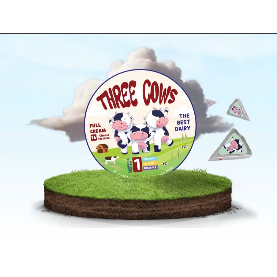 Phô mai miếng Three Cow nhập khẩu Ai Cập (16 miếng/hộp)