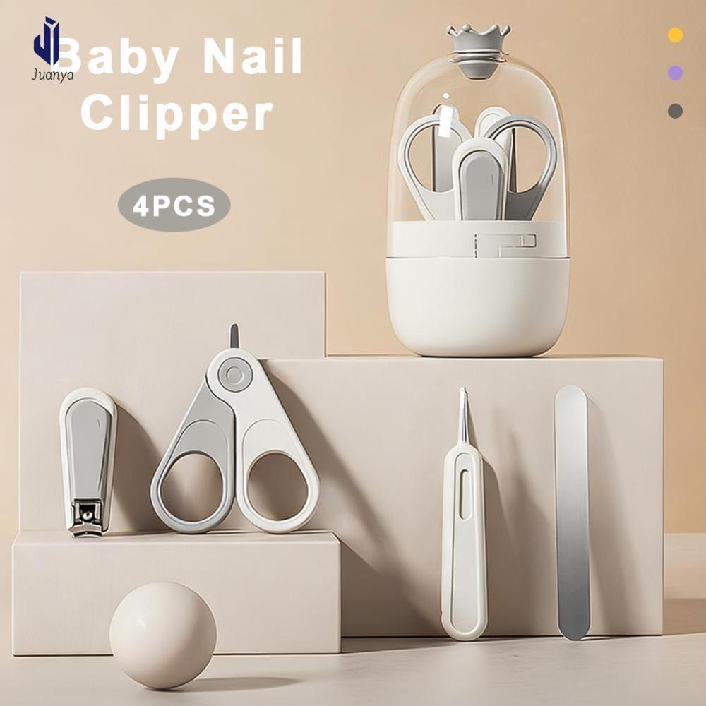 Juanya 4 cái/Bộ dụng cụ cắt móng tay cho bé thiết lập trẻ em trẻ em dụng cụ cắt móng kéo tập tin cắt móng tay nhỏ bé móng tay dụng cụ chăm sóc chăm sóc em bé các mặt hàng