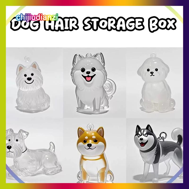chijiudianzi Rõ ràng Puppy tóc tưởng niệm lưu niệm viên nang pet của chó lông container tự làm mặt dây chuyền Keychain trang trí vật nuôi những người yêu thích nhà hiển thị Quà Tặng