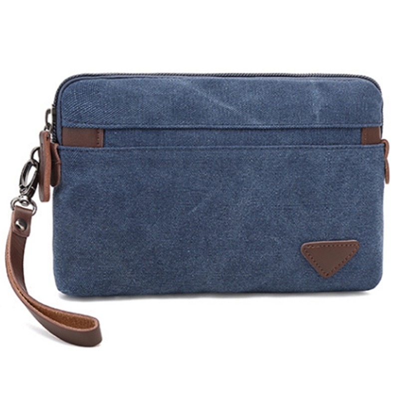 C G K Canvas Wristlet Bag Clutch Wallet Purse Zipper Pouch Handbag