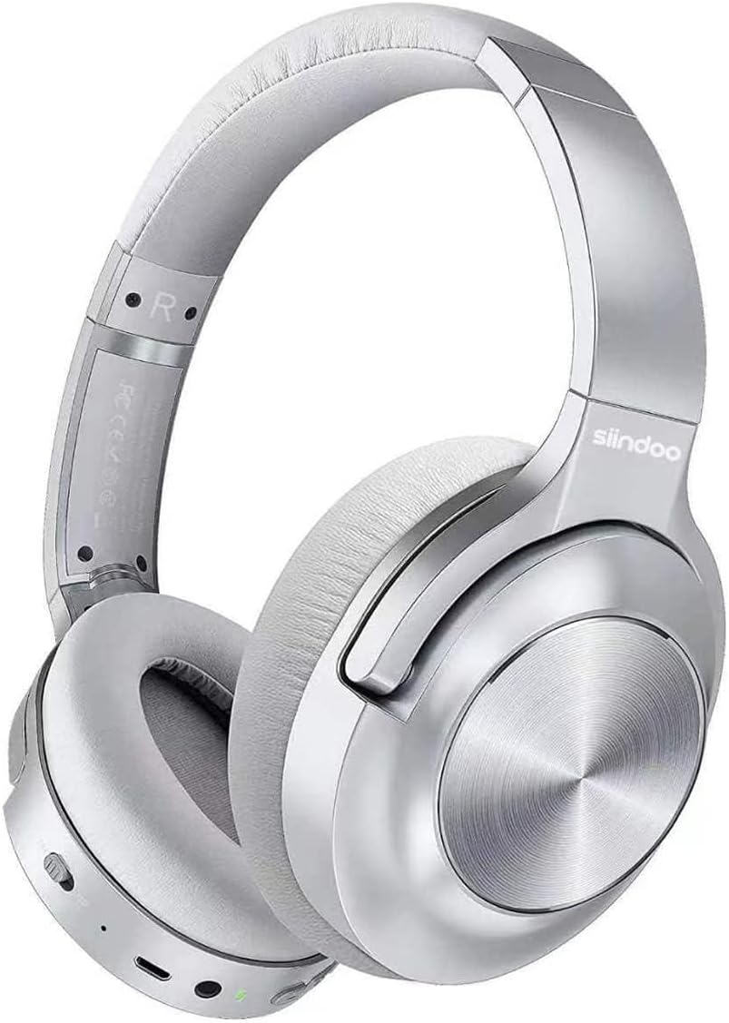 Active Noise Cancelling Headphones Wireless Over Ear Bluetooth Headphones with Microphone, HiFi Audi