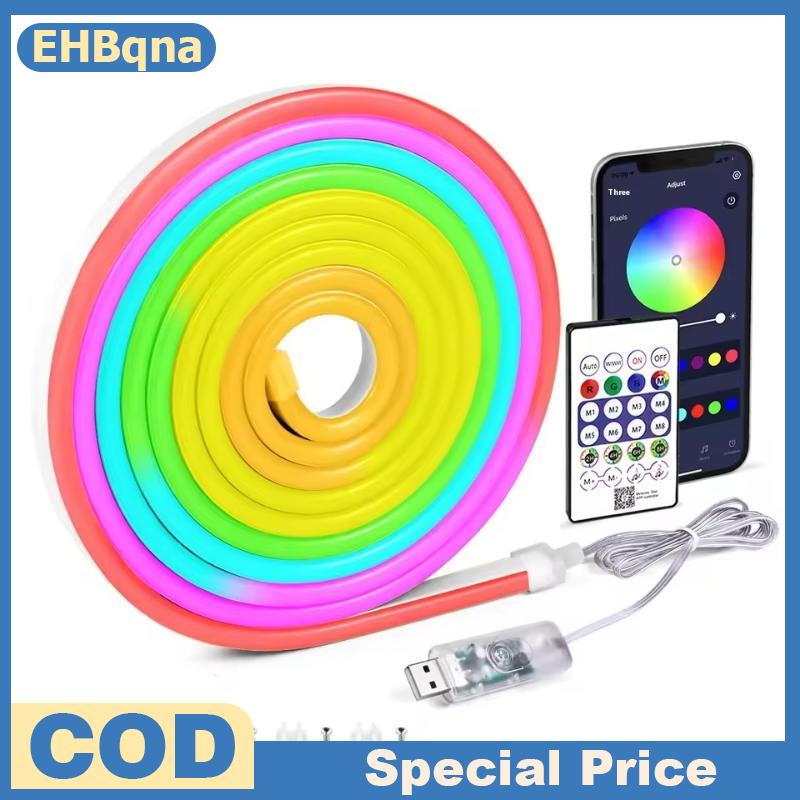 ❤❤❤Hot Sale EHBqna แถบไฟนีออน LED rgbic 5V ไฟเชือกนีออนพร้อมเพลงซิงค์ DIY แบบ rgbic DreamColor เทปแถบสำหรับตกแต่งบ้าน ราคา 316 บาท*ส่งฟรี