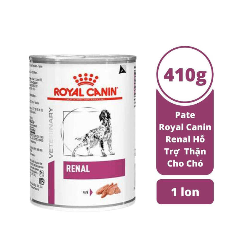 Thức Ăn Ướt Royal Canin Renal Dog – Pate Hỗ Trợ Chức Năng Thận Cho Chó Lon 410gr