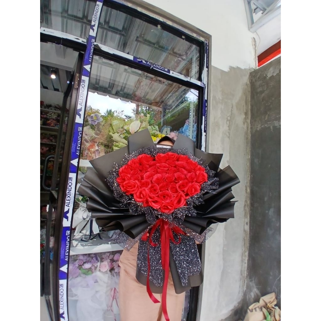 KOREAN NEW buket bunga love cantikkkk promo 24 tangkai full bunga artificial/imitasi (special moment)