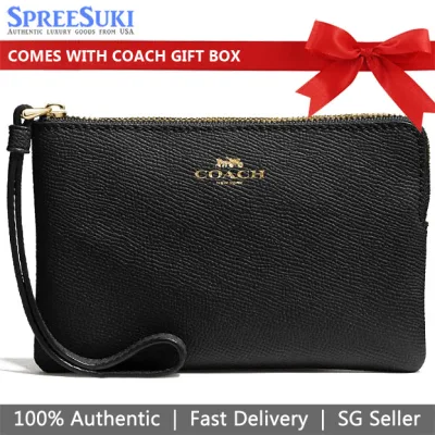 Coach Small Wristlet In Gift Box 100% Authentic Many Designs And Colours F58032 F80214 F67555 F87591 F87590