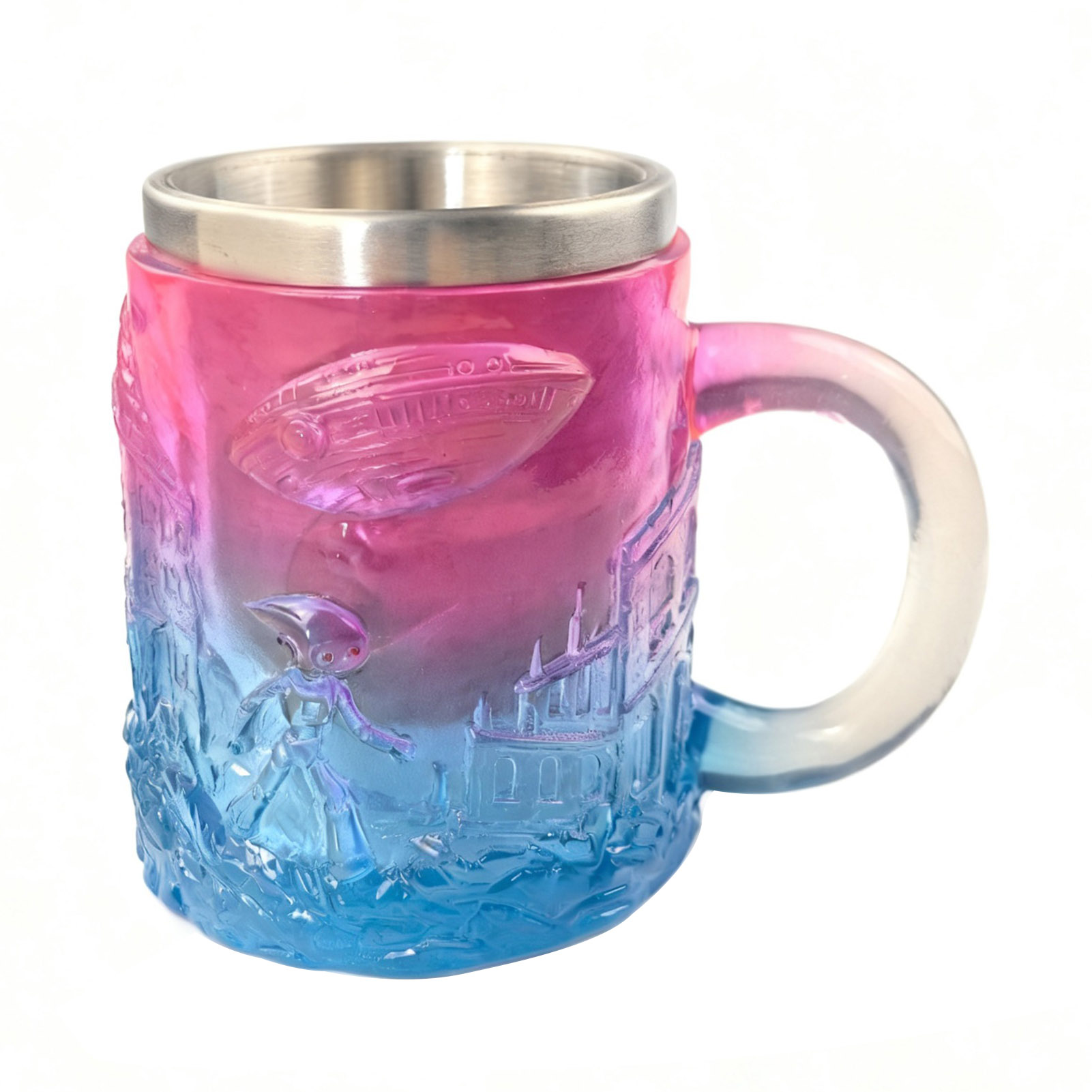 luji860136 Futuristic Coffee Mug Sci-fi Mug Sci-fi Insulated Stainless Steel Mug – Unique Coffee Beer Cup Creative Movie Memorabilia Gift for Home Office Perfect Novelty Drinkware for Asia
