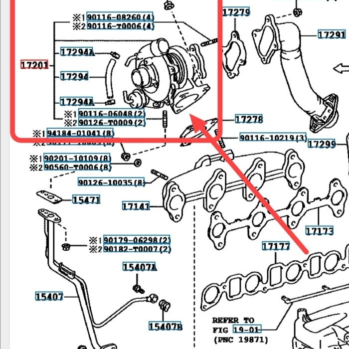 Turbo charger Toyota Hilux singgel 2500cc 2KD 17201-0L030 ORIGINAL Harga 23,600,000 rupiah*Gratis Ongkir