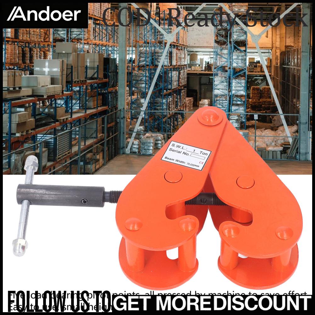 Andoer แนวตั้งคานหนีบโลหะผสมเหล็กสีส้ม 2200LBS หนักรักษาความร้อนคานเสื้อผ้าหนีบสำหรับการยกสินค้า ราคา 1,958 บาท*ส่งฟรี