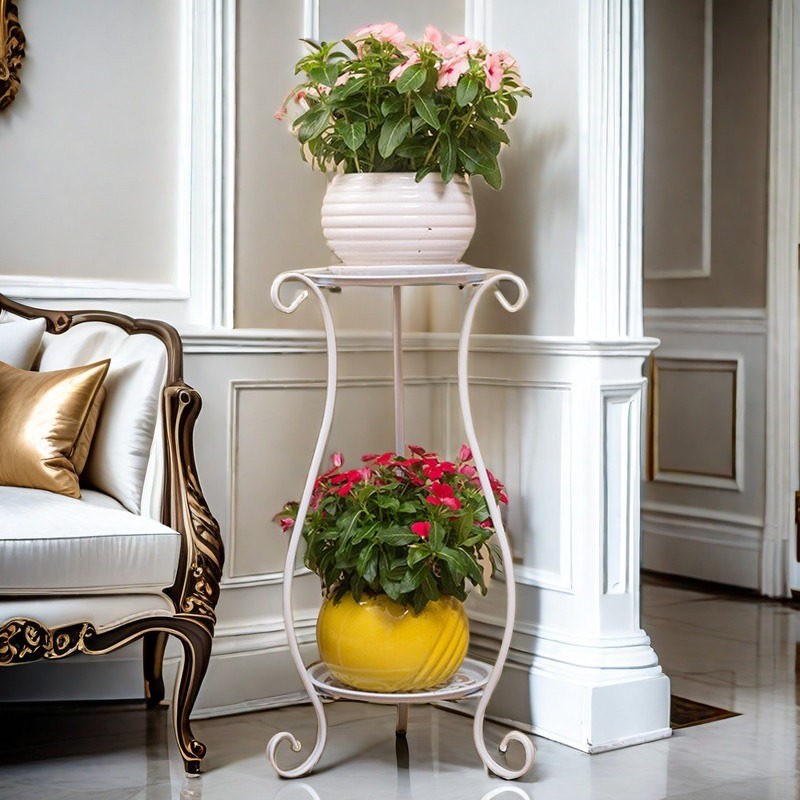 Spring Home ขาตั้งกระถางต้นไม้ 2 ขนาด 2 ชั้นสูง ขาตั้งกระถาง ตกแต่งระเบียง เหล็กดัด ราคา 129 บาท*ส่งฟรี