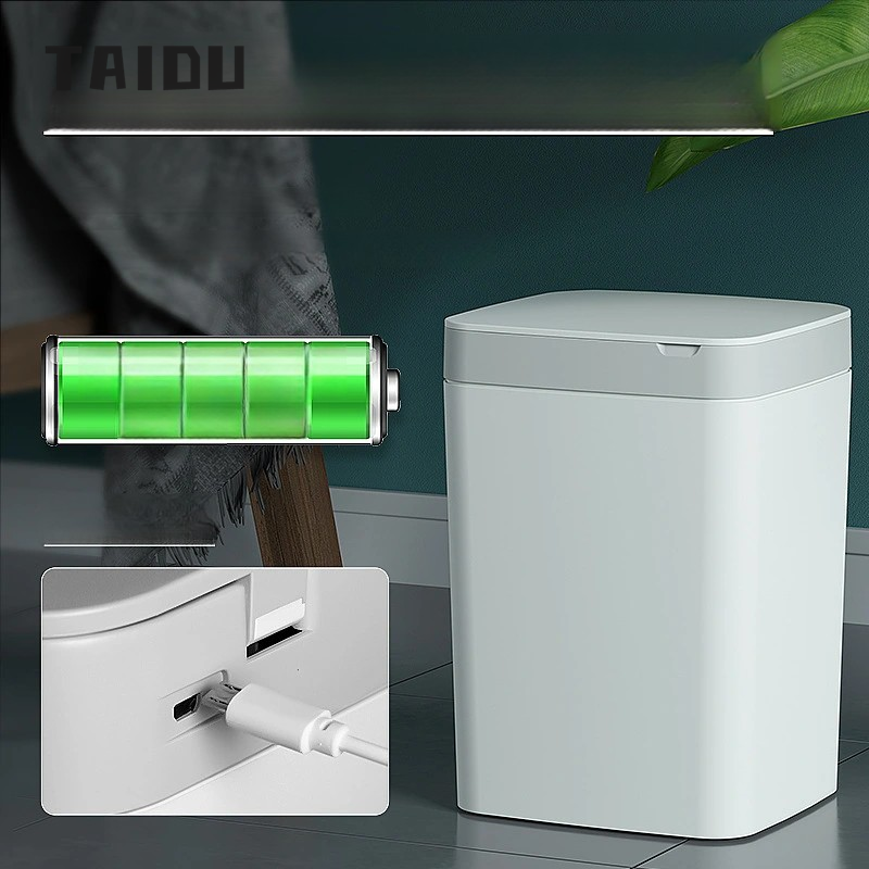 Smart trash can household induction toilet bathroom kitchen living room with cover large capacity automatic electric ราคา 300 บาท*ส่งฟรี