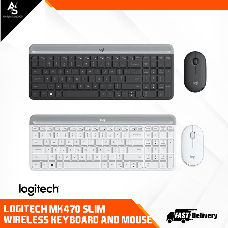 Logitech MK470 Combo Wireless Slim Keyboard Mouse Graphite Off White Singapore