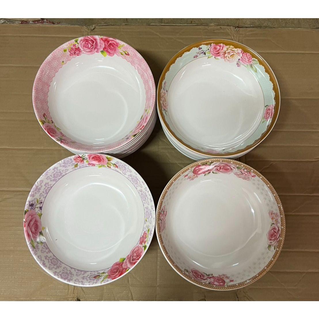 601-8(หนาพิเศษ 6ใบ) ชามบากปานลายดอกไม้ 8.5 นิ้ว ชามเมลามีน ชามก๋วยเตี๋ยว ครึ่งโหล ราคาถูก มี 4 ลาย ราคา 159 บาท*ส่งฟรี