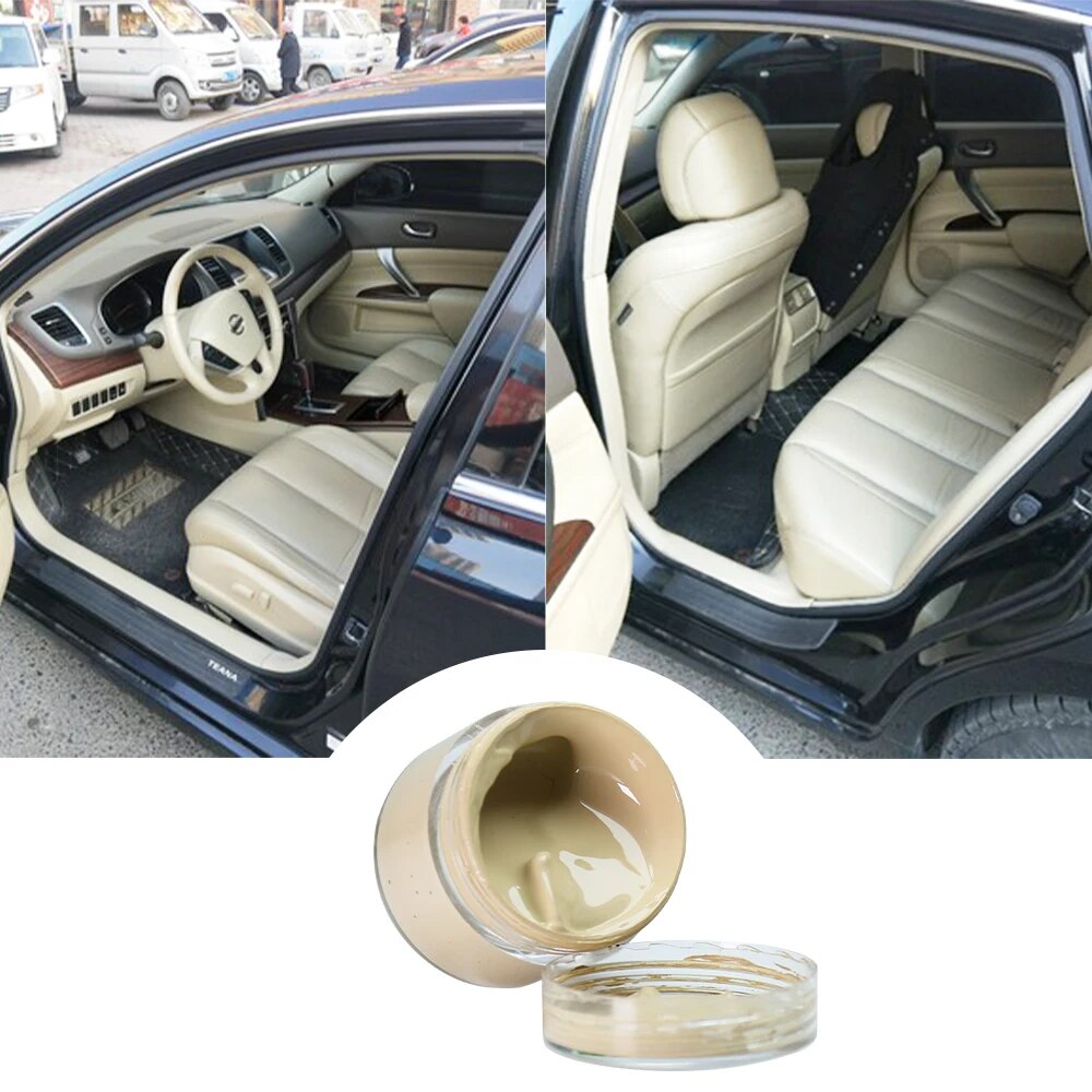 2Pcs Black Leather Paint Shoe Cream Leather Paste Restore Car Seat