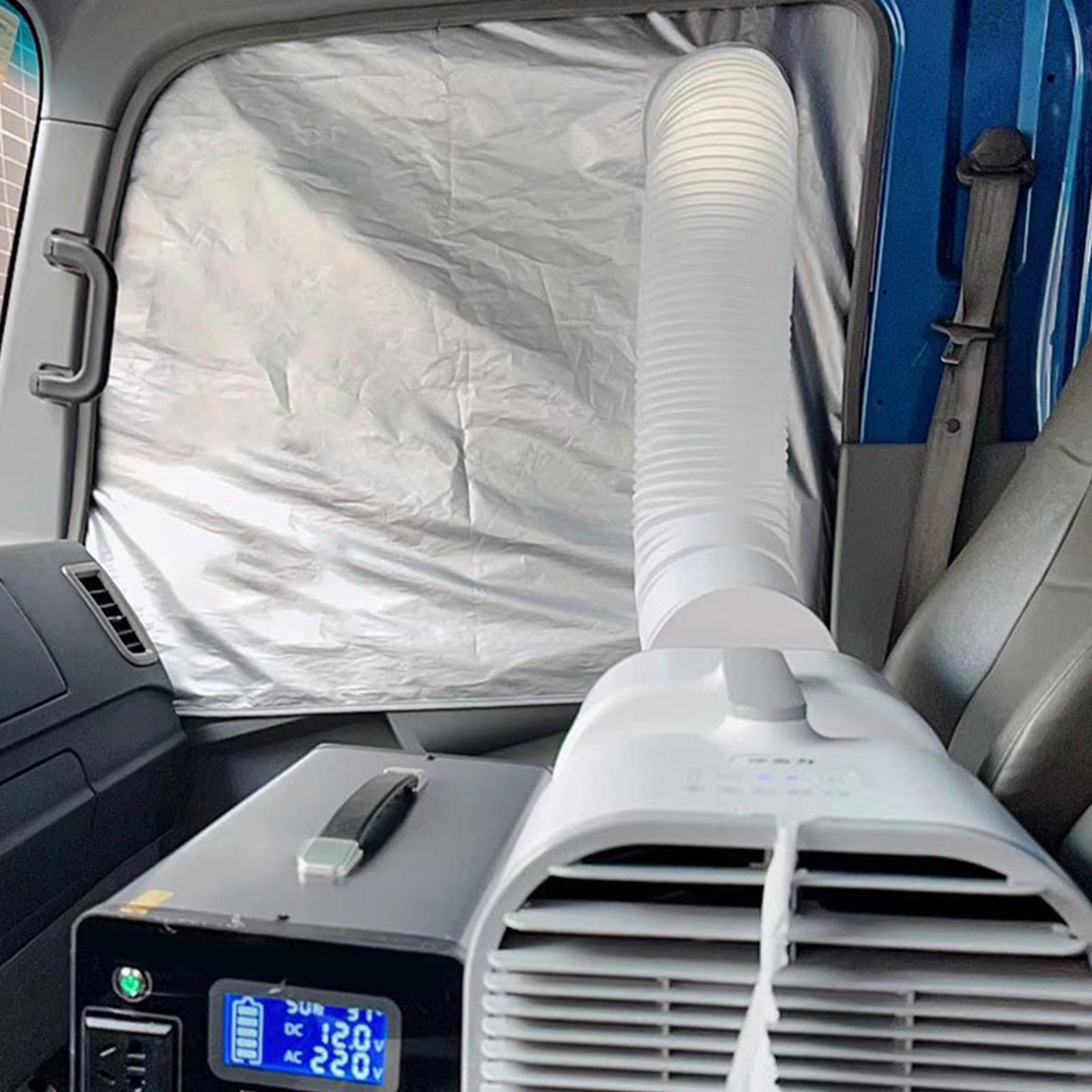 Portable AC Exhaust Pipe Car Window Cover Sun Protection for Cars Suvs