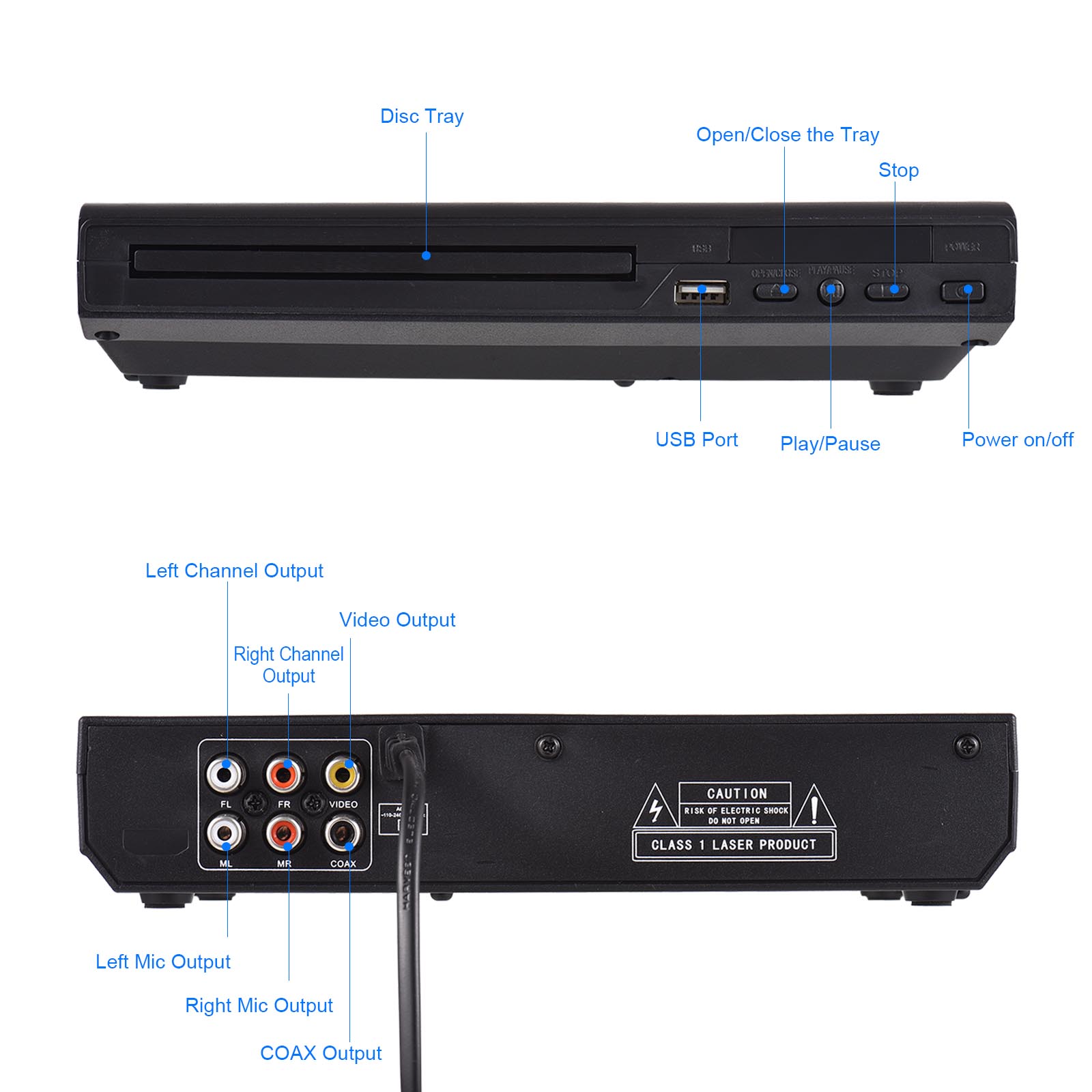 Wennzy DVD-225 Nhà ổ đọc DVD đĩa DVD CD Máy Nghe Nhạc Đĩa đầu phát kỹ thuật số đa phương tiện AV Đầu Ra Với Điều Khiển Từ Xa
