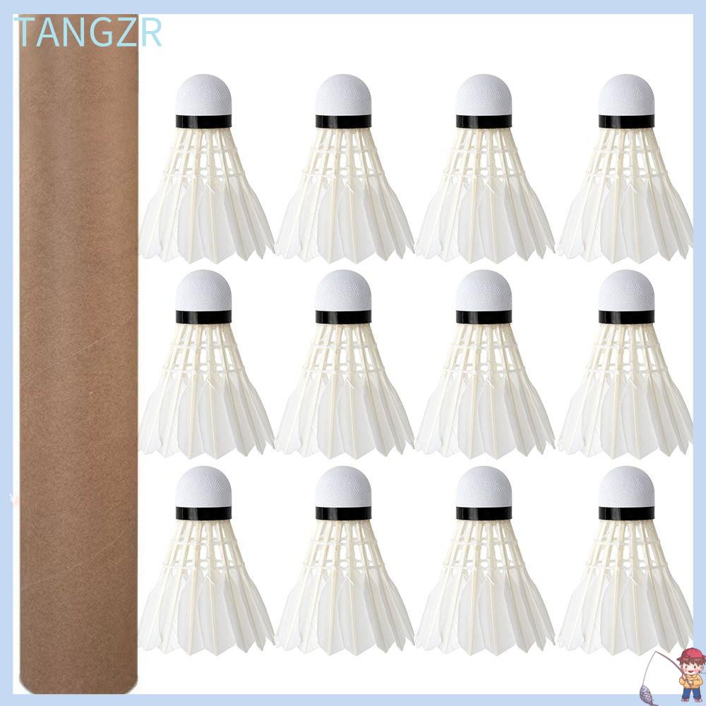 TANGZR 3/6/12Pcs Chuyên nghiệp Quả cầu lông Bền Lông Ngỗng Trắng Bóng cầu lông Mới Phụ kiện Huấn luyện viên cầu lông Hộ gia đình