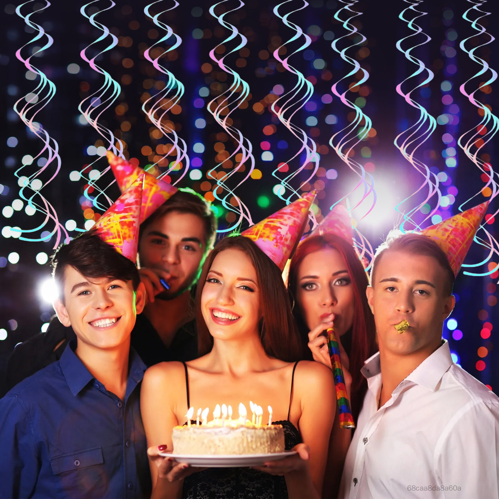 30 miếng iridescent Treo xoáy swirny party streamers Streamers Trần trang trí cho trẻ tốt nghiệp tắm cho trẻ em Năm mới FD-VN