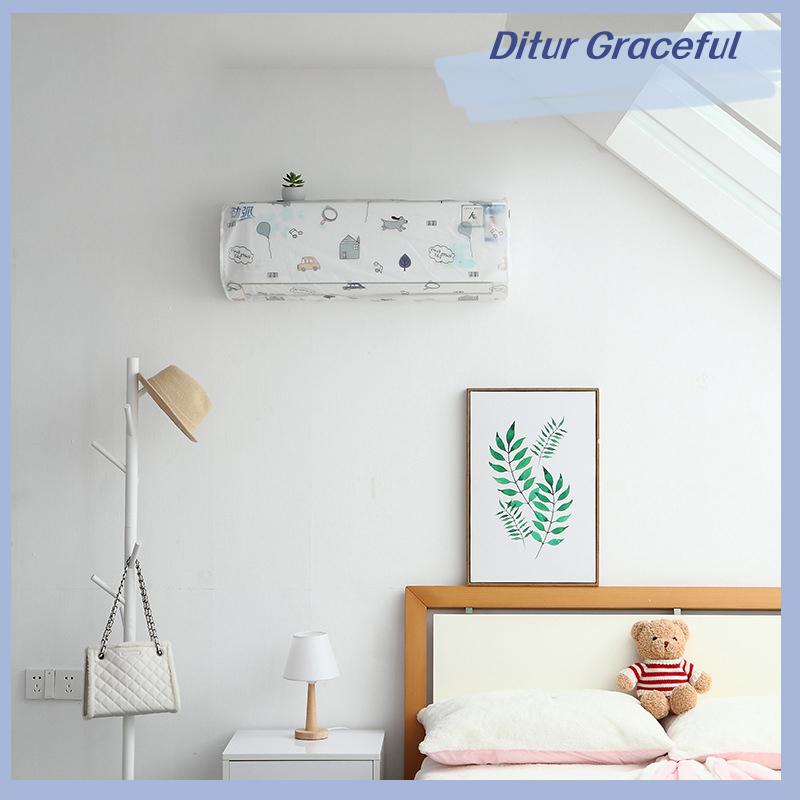 Ditur Điều hòa không khí bụi che Quạt treo tường phổ quát tối giản sáng tạo phim hoạt hình có thể giặt quạt che điều hòa không khí