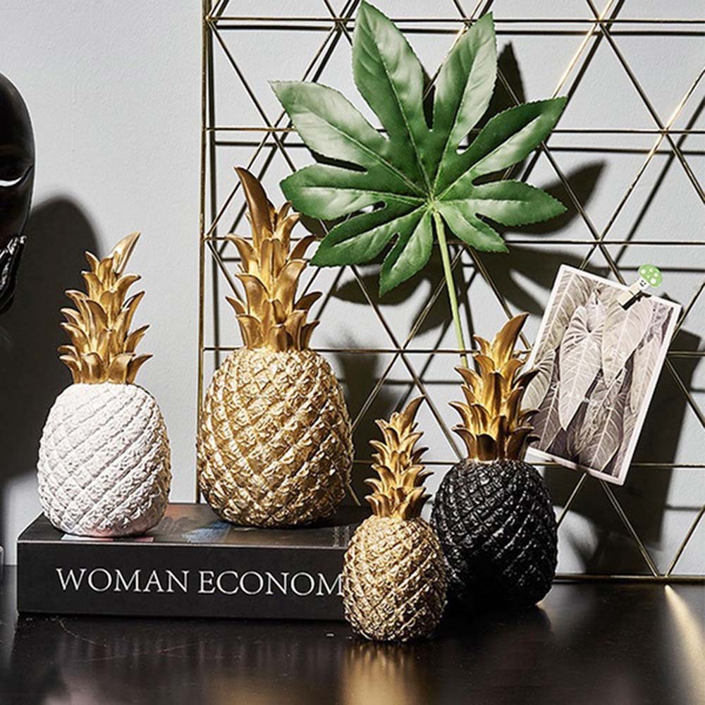 Modern Crystal Pineapple Ornament Handmade Fruit Fengshui Figurine Statue  Office Living Room Tabletop Decor 