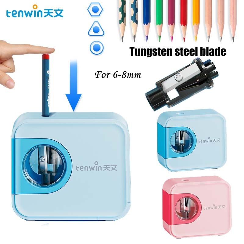 Tenwin Tungsten steel pencil sharpener cartoon camera Automatic sharpener for Kids Artists School Supplies Stationery