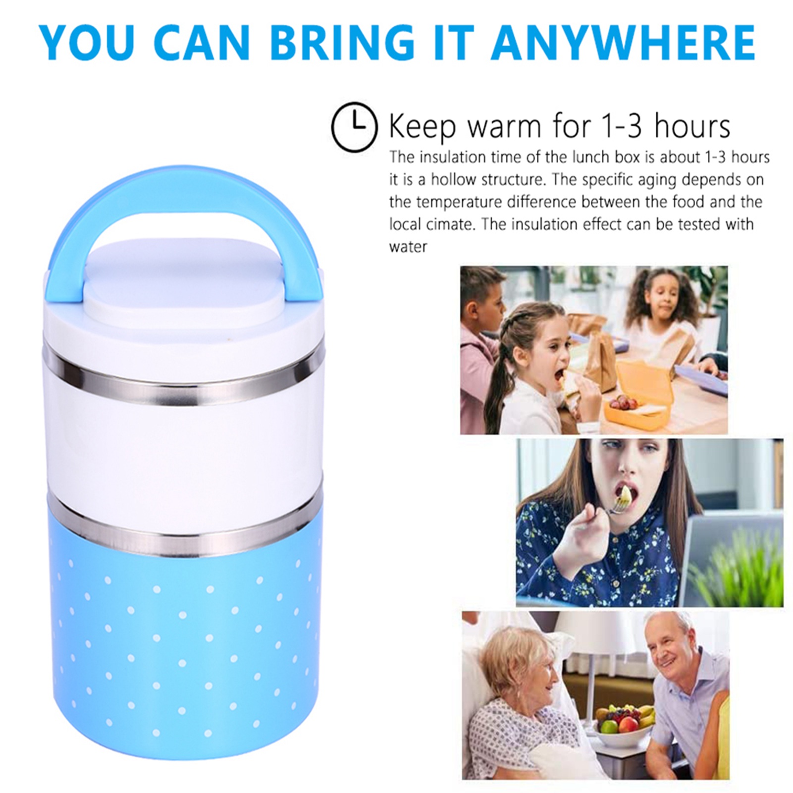Hộp cơm giữ nhiệt Hộp đựng đồ ăn trưa bền bỉ Tủ đông miễn phí BPA cho lò vi sóng